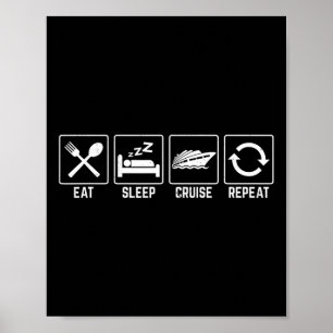 Essen Sleep Cruise Wiederholung Familie Kreuzfahrt Poster