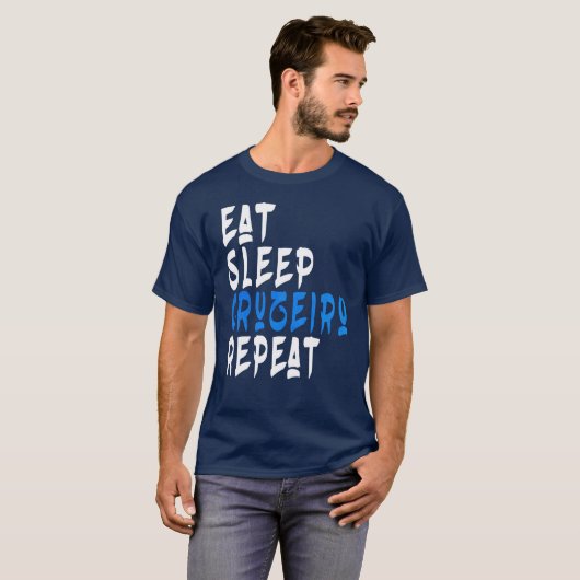 Essen Sleep Cruzeiro Wiederholung Fußball T-Shirt (Vorne ganz)
