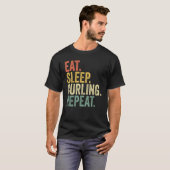 Essen Sleep Curling Wiederholung Retro 70er 80er C T-Shirt (Vorne ganz)