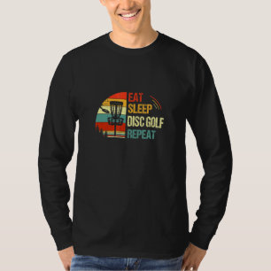 Essen Sleep Disk Golf Wiederholen Sunset Vintag Fr T-Shirt