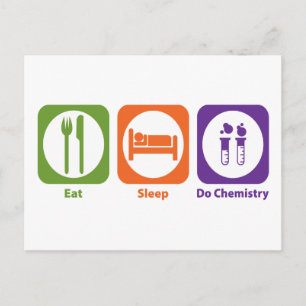 Essen Sleep Do Chemie Postkarte