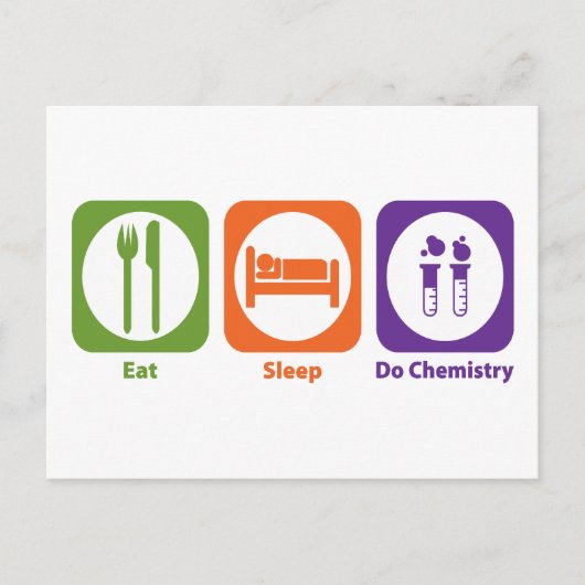 Essen Sleep Do Chemie Postkarte (Vorderseite)