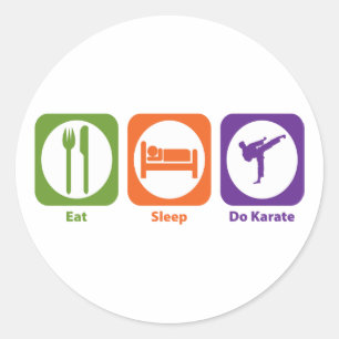 Essen Sleep Do Karate Runder Aufkleber