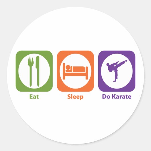 Essen Sleep Do Karate Runder Aufkleber (Vorderseite)