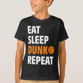 Essen Sleep Dunk Wiederholen Spaß Basketball Ball T-Shirt (Vorderseite)