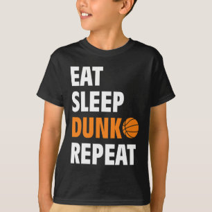 Essen Sleep Dunk Wiederholen Spaß Basketball Ball  T-Shirt