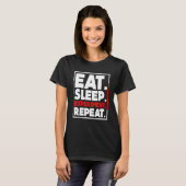 Essen Sleep Experiment Wiederholung Wissenschaftle T-Shirt (Vorne ganz)