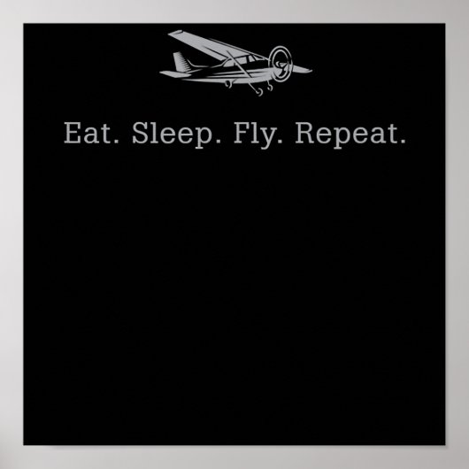 Essen Sleep Fly Dronen Wiederholen Aviator Geschen Poster (Vorne)