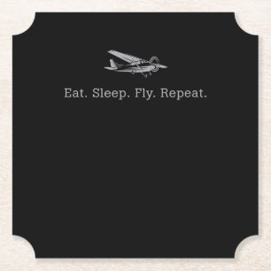 Essen Sleep Fly Dronen Wiederholen Aviator Geschen Untersetzer