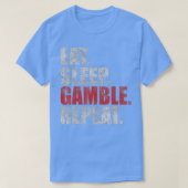 Essen Sleep Gamble Wiederholung Funny Retro T-Shirt (Design vorne)