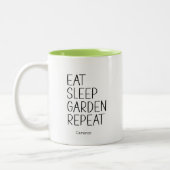 Essen Sleep Garden Wiederholen humorvolle Pflanze Zweifarbige Tasse (Links)