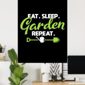 Essen Sleep Garden Wiederholung Poster (Heimbüro)