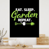 Essen Sleep Garden Wiederholung Poster (Küche)