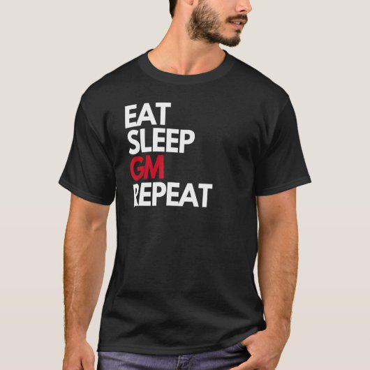 Essen Sleep GM Wiederholung NFT Crypto Slang Guten T-Shirt (Vorderseite)