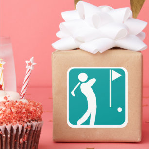 Essen Sleep Golf Quadratischer Aufkleber