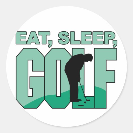 Essen Sleep Golf Runder Aufkleber (Vorderseite)