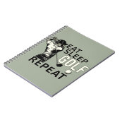 Essen Sleep Golf Wiederholen Funny Gift für Golfer Notizblock (Linke Seite)