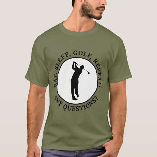 Essen Sleep Golf Wiederholung Funny Golfer Zitat S T-Shirt (Vorderseite)