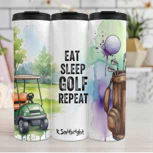 Essen Sleep Golf Wiederholung Grafik Thermosbecher