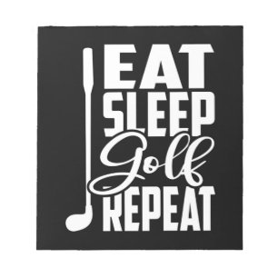 Essen Sleep Golf Wiederholung Notizblock