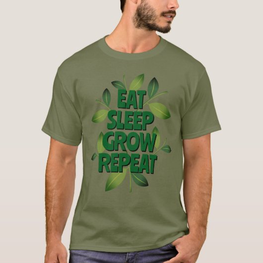 Essen Sleep Grow Wiederholen T - Shirt für Hausbes (Vorderseite)