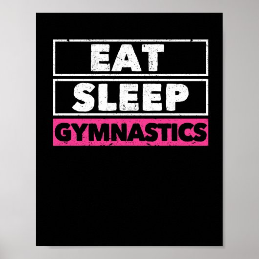 Essen Sleep Gymnastik Wiederholen Funny Gymnast Poster (Vorne)