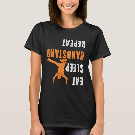 Essen Sleep Handstand Wiederholung Gymnast Gymnast T-Shirt (Vorderseite)