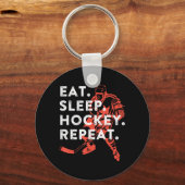 Essen Sleep Hockey Wiederholung Geschenk Schlüsselanhänger (Vorderseite)