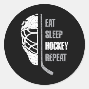Essen Sleep Hockey Wiederholung Weihnachten für Te Runder Aufkleber