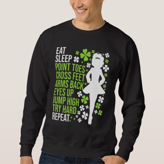Essen Sleep Irish Dance Irish Dancer Ceili Reel Da Sweatshirt (Vorderseite)