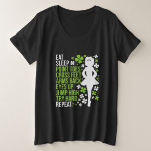 Essen Sleep Irish Dance Irish Dancer Ceili Reel Große Größe T-Shirt