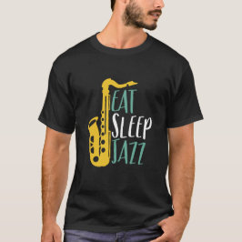 Essen Sleep Jazz Funny Vintag Saxophone Player T-Shirt