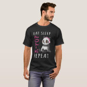 Essen Sleep K-Pop Wiederholung Panda T-Shirt (Vorne ganz)