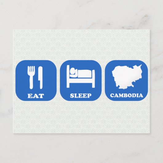 Essen Sleep Kambodscha Postkarte (Vorderseite)