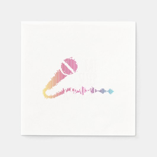 Essen Sleep Karaoke Mikrofon Musik Gesang Geschenk Serviette (Vorderseite)