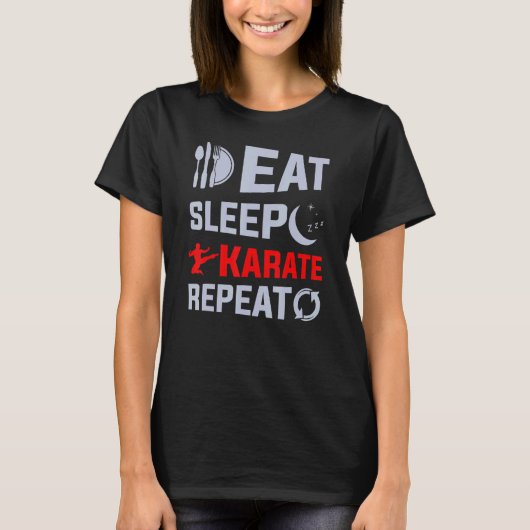 Essen Sleep Karate Repeat Karate T-Shirt (Vorderseite)