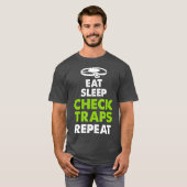 Essen Sleep Karo Traps Wiederholen Tiertrapper T-Shirt (Vorne ganz)