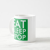 Essen Sleep Kpop | Music Fan Geschenk grün und wei Kaffeetasse (Vorderseite Links)