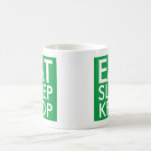Essen Sleep Kpop | Music Fan Geschenk grün und wei Kaffeetasse (Mittel)