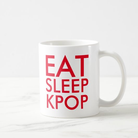 Essen Sleep Kpop | Music Fan Geschenk rot Kaffeetasse (Rechts)