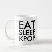 Essen Sleep Kpop | Music Fan Geschenk schwarz-weiß Kaffeetasse (Links)