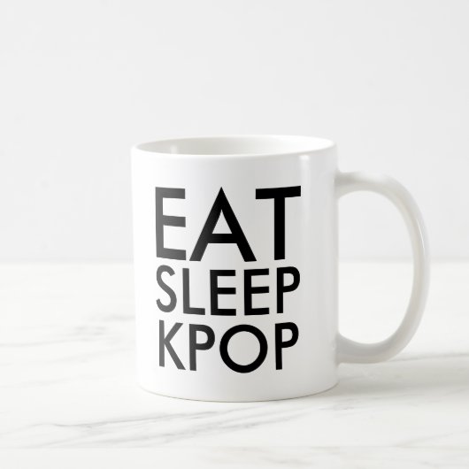 Essen Sleep Kpop | Music Fan Geschenk schwarz-weiß Kaffeetasse (Rechts)