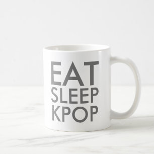 Essen Sleep Kpop Music Fan Gift grau Kaffeetasse