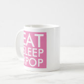 Essen Sleep Kpop | Musikfächer - Geschenk in Rosa Kaffeetasse (Vorderseite Links)