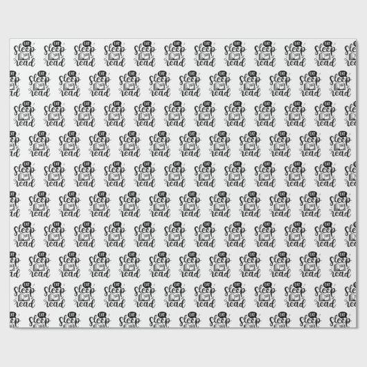 Essen Sleep Lesen Buch Lover Geschenkpapier (Flach)