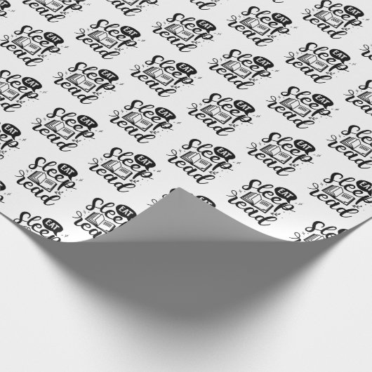 Essen Sleep Lesen Buch Lover Geschenkpapier (Ecke)