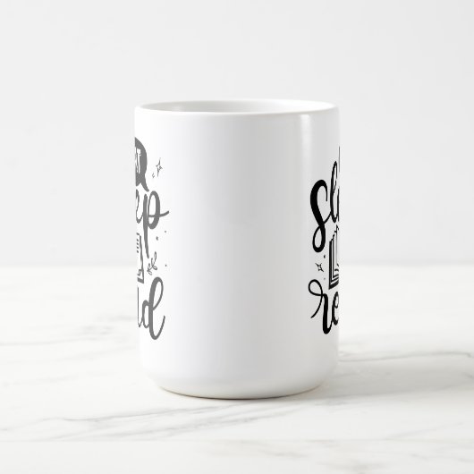 Essen Sleep Lesen Buch Lover Kaffeetasse (Mittel)