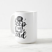Essen Sleep Lesen Buch Lover Kaffeetasse (Vorderseite Links)