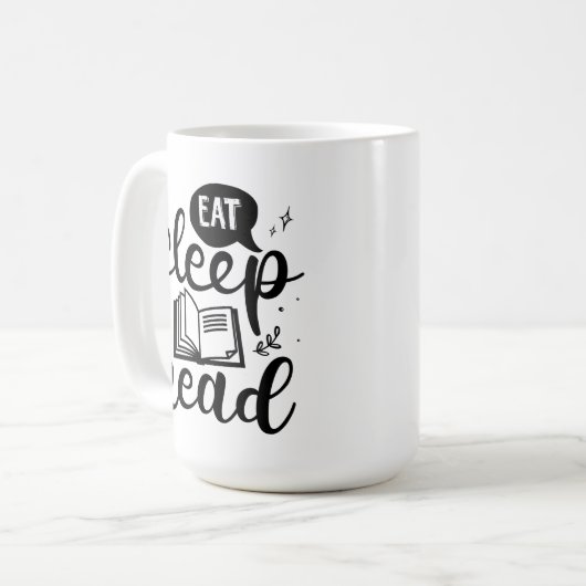 Essen Sleep Lesen Buch Lover Kaffeetasse (Vorderseite Links)