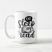 Essen Sleep Lesen Buch Lover Kaffeetasse (Links)